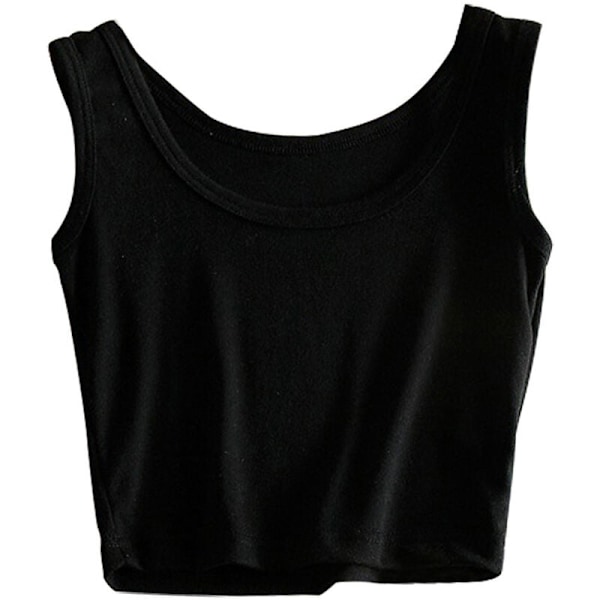 Sexy dame uten ermer naken midriff vest t-skjorte svart vest