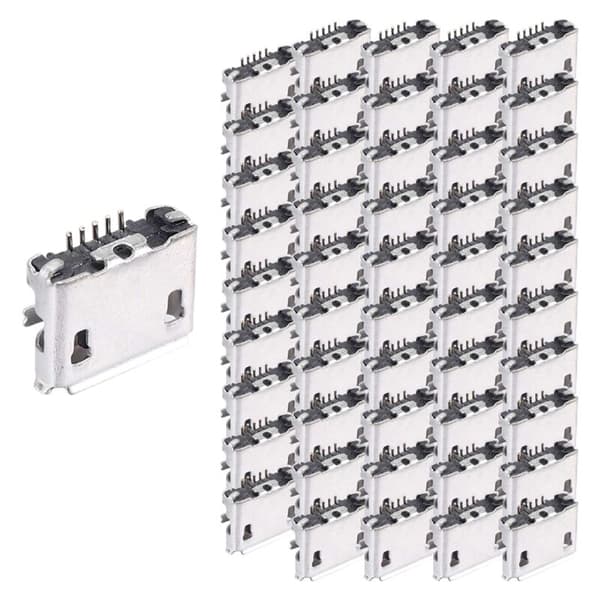 50 st PCB SMT -USB Typ B 5-stiftsadapter