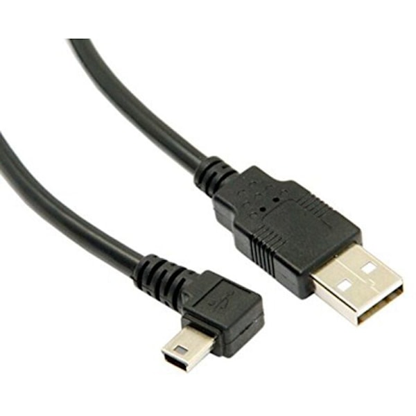 2X Mini USB B Type 5-pin Hunn hann 90 Grader A 2.0 Datakabel med Ferrittkjerne Meter
