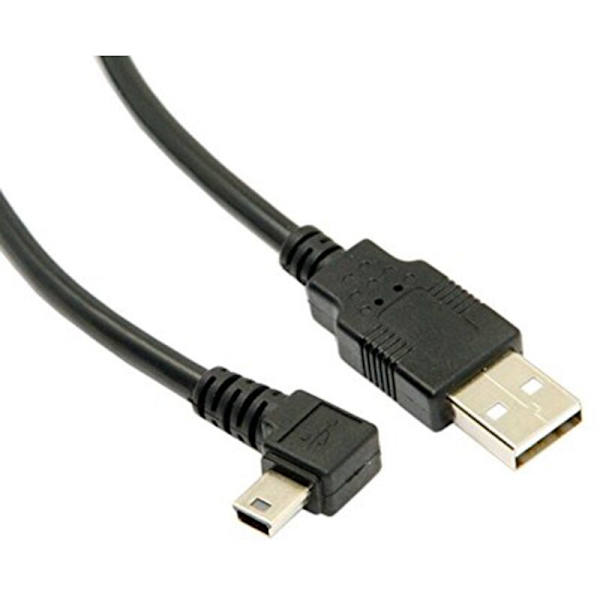 2X Mini USB B Type 5-polet Han-Hunk 90 Grader A 2.0 Datakabel med Ferritkerne Meter