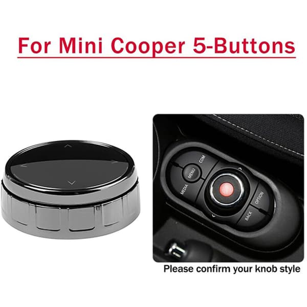 Center Console Multimedia Control Knob Keramisk Trim Cover Sort Til- 5 Knapper Bil Styling