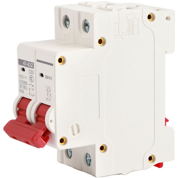 DC Mini-brytare, DC 500V 50A 2P Isolator för solcellssystem, Termomagnetisk utlösning, DIN-skena monterad skyddsbrytare, DC-koppling