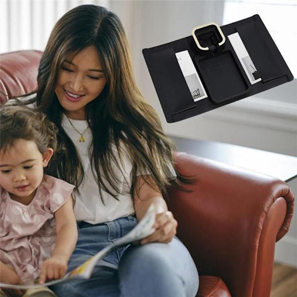 Sofa Kopholder Silikone Anti-spild Anti-slip Sofa Drik Stærk Armlæn Bakke Bærbar Organizer Hvid