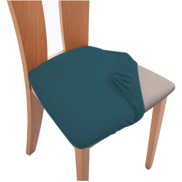 Jacquard-istuinpäälliset ruokasalin tuoleille Stretch-tuolien istuintyynyjen päälliset Pestävät irrotettavat ruokasalin keittiön tuolinpäälliset (tummanvihreä, se