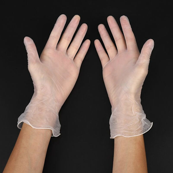 120 st engångs transparenta latexhandskar / kök / arbete / gummi / trädgård universell för vänster höger-M