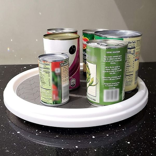 12 tommer krydderitank spisebordskab Lazy Susan drejeskive bakke med basearrangør til køkken badeværelse