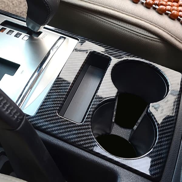 Til 2007-2019 Bil Central Control Gear Shift Panel Kopholder Dæksel Trim Ramme Fit Interiør Tilbehør