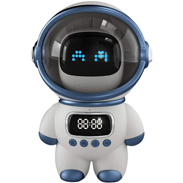Astronaut Speaker AI Intelligent Voice Bluetooth Højttaler Ur Lille Natlys Fødselsdagsgave Hvid