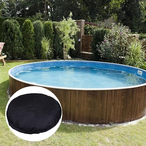 Rund Swimmingpool Dæksel Swimmingpool Sol Dæksel til Swimmingpool, Vandafvisende Spa Beskyttelsesdæksel, 190T til Udendørs Spas Badekar, ——Sort 215×70
