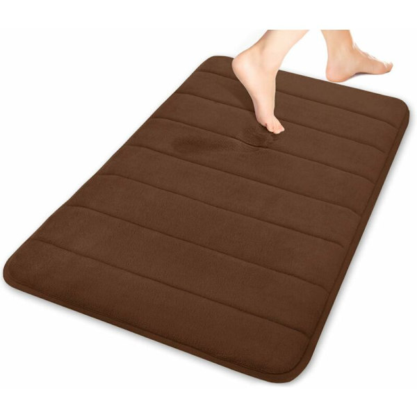 Stor badematte i memory foam 50 x 80 cm (brun) -