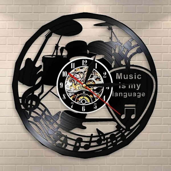 Musik, Gitarr, Vinylklocka, Hobby, Väggdekor, Rock, Musik, Modern Konst, Handgjord Present, Unik Design, Band, DJ, Heminredning, Pop, Present Idé För Kvinnor