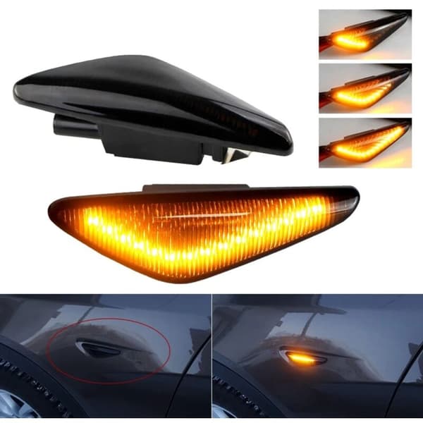 2 stk. til X3 F25 X5 E70 X6 E71 E72 2007-2014 LED Dynamisk Sidemarkør Blinklys Blinklys Flowing Light