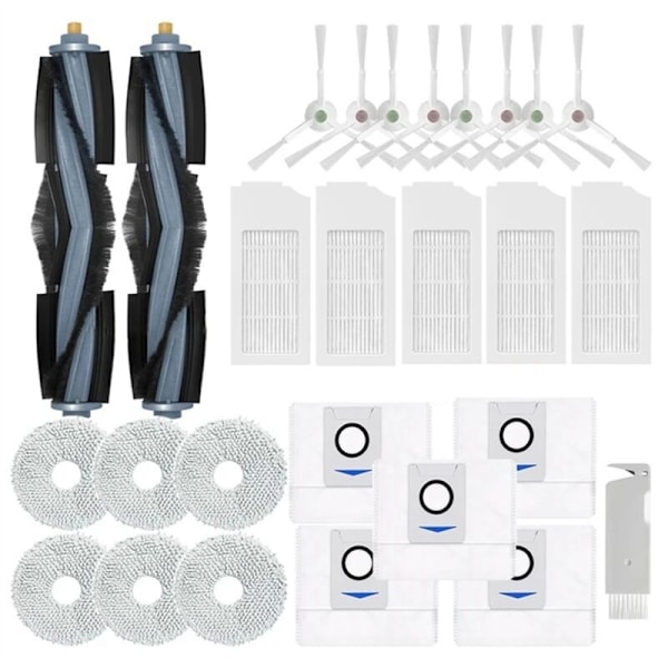 Hovedrulle Sidebørste for X1 OMNI T10 TURBO Støvsuger, Moppklut, HEPA-filter, Støv, Deler