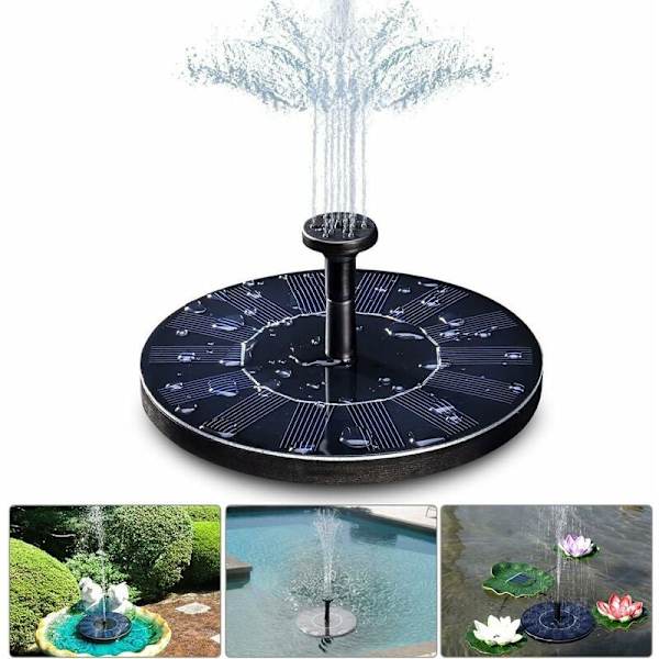 Solcellsfontän, 1,4W solcellsdammpump med 4 effekter, maxhöjd 70 cm, solpump, solcellsfontänpump för trädgårdsdamm eller vattenfontänfågel