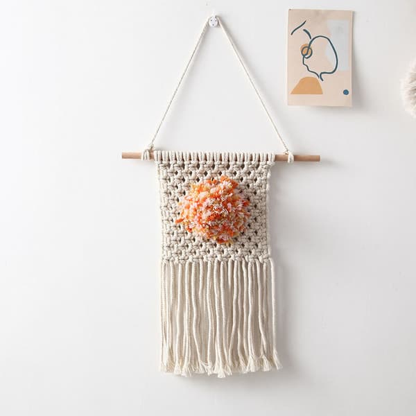 Makrame veggdekorasjon søte makrame julepynt Boho kunst vevd dekor for barnehage leilighet soverom