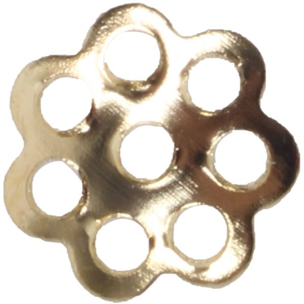 50 st pärlhattar öppna kronblad 6 mm glänsande guldplatta