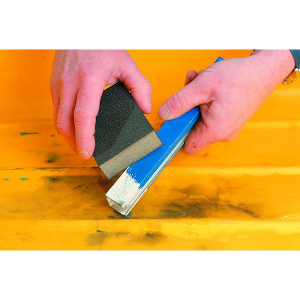 Set med 3 slipande svampar med fint, medium och grovt korn för trä och metall - slipppapper kan användas torrt och vått