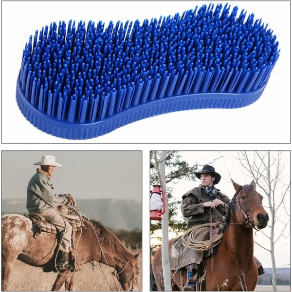 2-pak silikone hesteplejebørster, ridemassageværktøj, til hestepleje