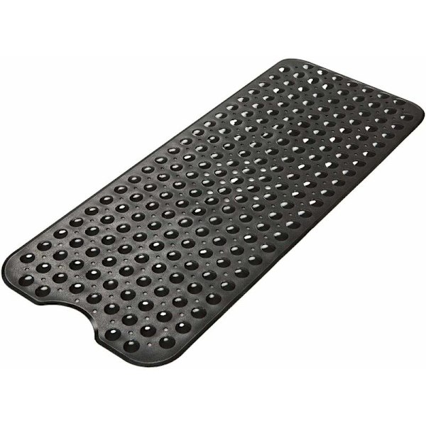 Antimugg og sklisikker rullestein dusjmatte (100 x 40 cm, lys svart)-