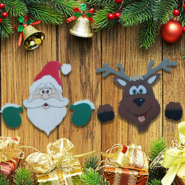2 stk. julebanner udendørs julepynt til julehavehegn