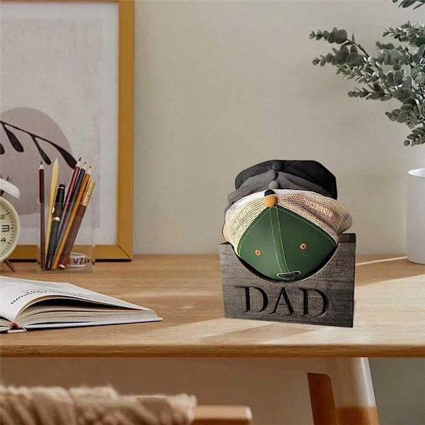 Trähattställ designad för baseballkeps, ställ, hylla, inomhus, träbox, bord, hattförvaring, rack C