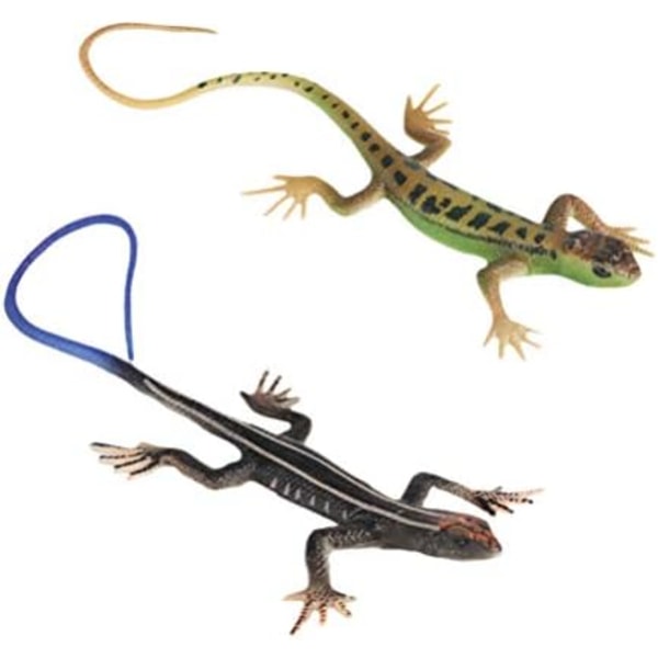Realistisk falsk ödla Konstgjord reptil ödla Modell Plastic Lizard Actionfigur för Halloween och aprilskämt, 2 stycken