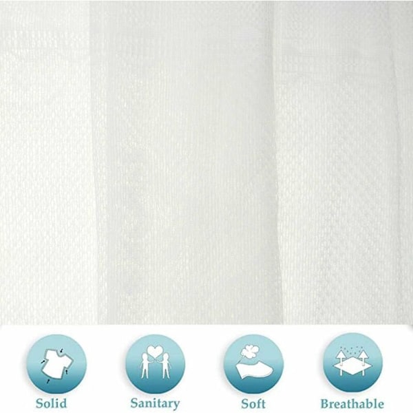 Blonderdørgardin, 60cm x 180cm halvtransparente vindusgardiner i voile, brodert gardin for hjemmedekorasjon stue, soverom, hvit