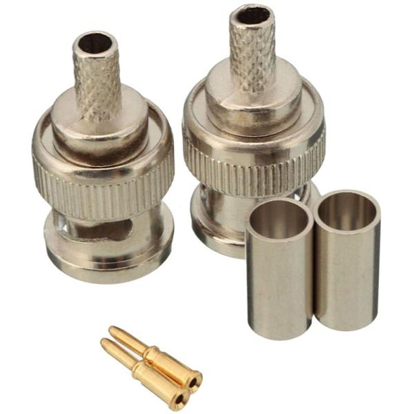 100 Set 3-pack BNC Han-kontakt RG58 Crimpkontakter