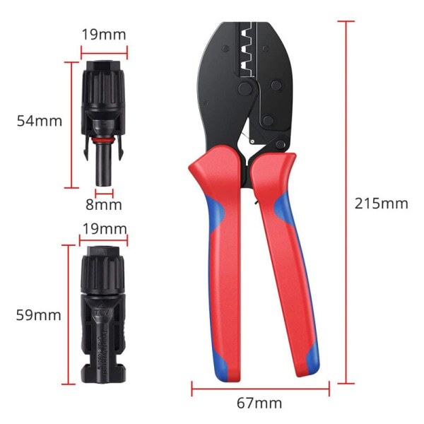 Solar Crimping Tools MC3 MC4 for Solar Panel PV Cable 2.5/4.0/6.0mm²+20pcs MC4 Male Connector Female Solar Panel Cable+1pair MC4 Solar Connector Wre