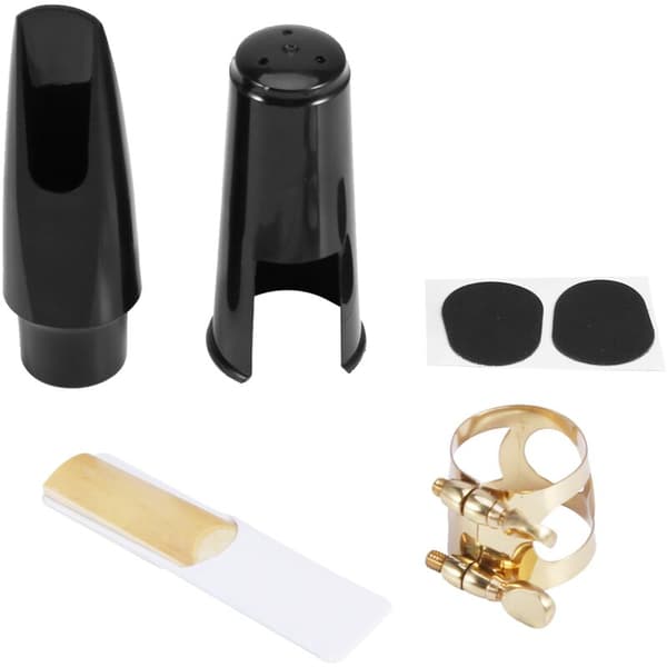 2 st. Plastmunstycke för Altsaxofon med Lock, Metallspänne, Kuddar