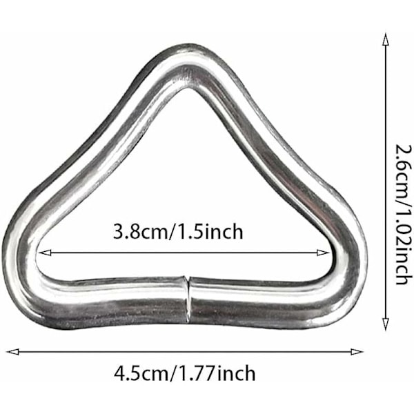 Trampolin Triangelspänne, 10 st Triangelringar V-ringar Spänne, Hög Erosionstålighet Metall Triangelspänne för Trampolinbyte Reparation