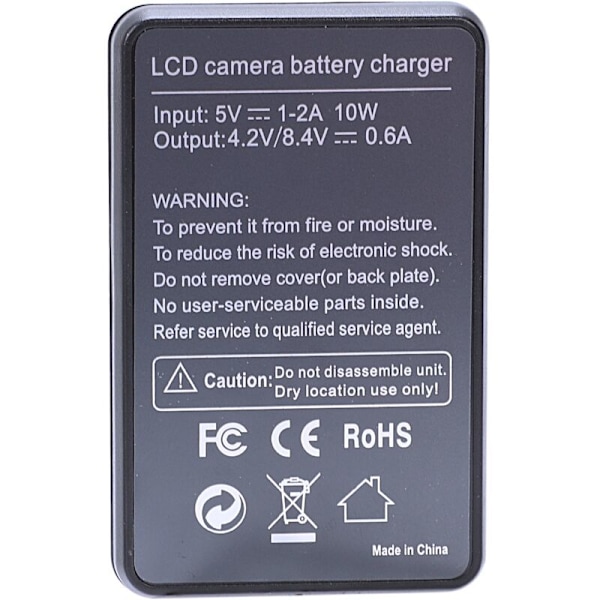 Smart Oppladbart Batterilader LCD-Skjerm Enkelt Spor med USB-Kabel for -10L