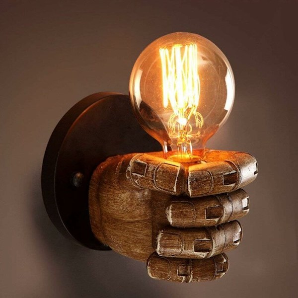 Retro Vegglampe Personlighet Industriell Vind Restaurant Bar Cafe Nøve Resin Soverom Soverom Dekorasjon Kreativ Vegglampe Høyre [Energiklasse A +++]