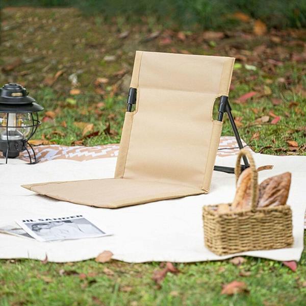 Fällbar Campingstol med Vadderad Kudde, Lättviktig (Brun)