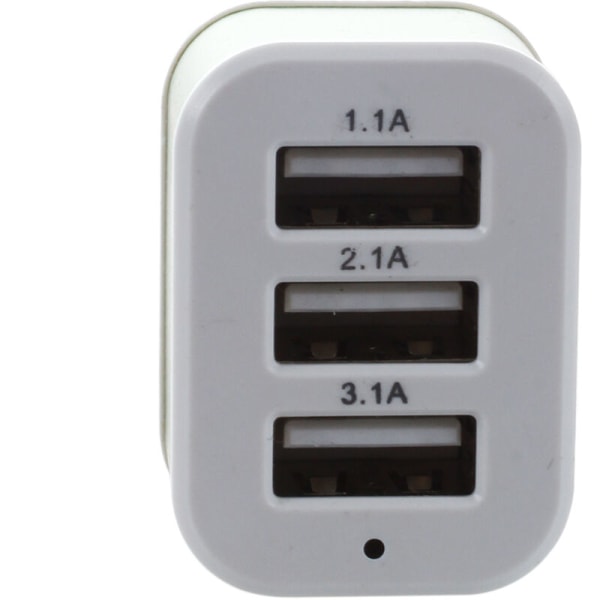 Universell bil lader 5V 2.1A USB DC for 3Port Grønn