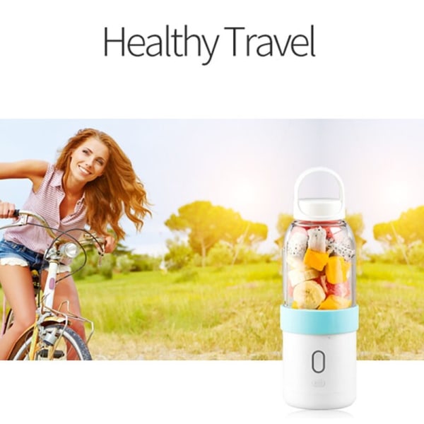 USB Elektrisk Bärbar Blender Blender Juicer Maskin 550Ml Mini Handhållen Mat Smoothie Processor Personlig Juicer Blå