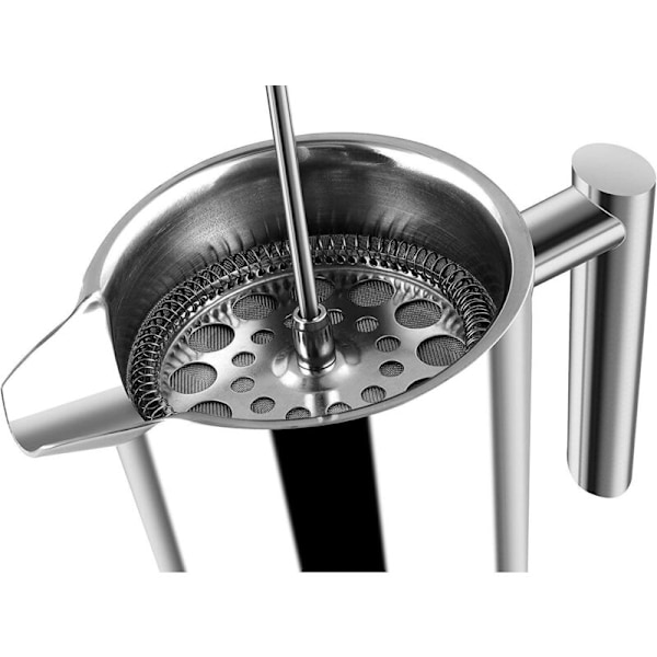 Kaffemager - Dobbelt væg af rustfrit stål - Kaffemager - Fransk Presse - Kaffemager - Fransk Pressesystem med filter af rustfrit stål