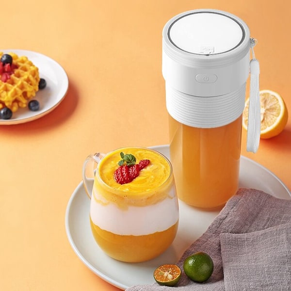 Bærbar Blender Smoothies Juicer 300ml med USB-oppladbar for Hjemmekontor Sportsreiser Utendørs, Rosa