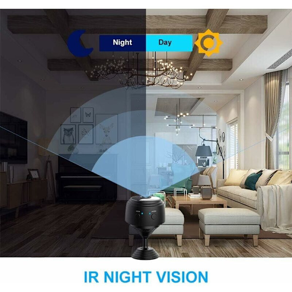 Vakoilukamera, Full HD 1080P Piilotettu Turvakamera Yökuvan Liikeilmaisimella, WiFi-kamera Sopii Kotiin, Sisä- ja Ulkokäyttöön 32 Gt:n SD-kortilla
