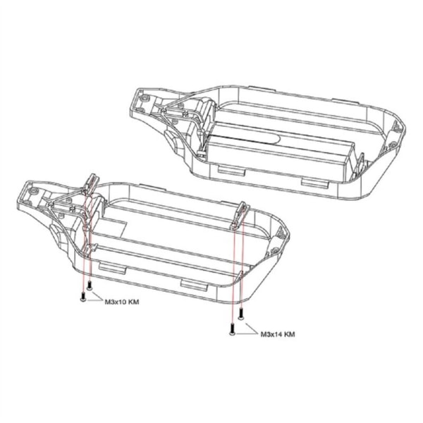 Metallbatteriholder med batterirem for 1/10 Small X, svart