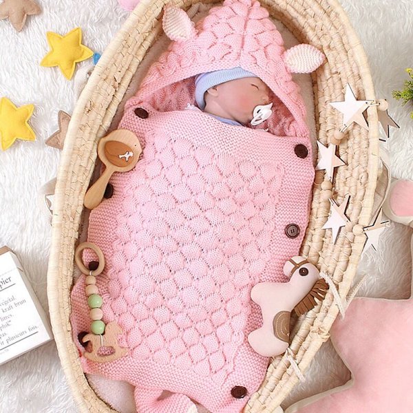 BORN Varm Sovepose Knap til Swaddle Wrap Swaddled Barnevogn Kuvert Tæppe til Alle Soveposer - Grå