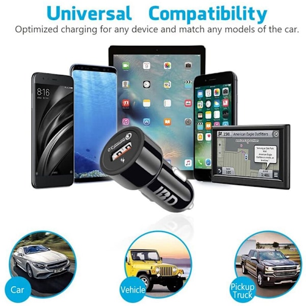 IBD 321 Billader, 18W QC3.0 USB Hurtig Billader Adapter for iPhone 11/7 plus/6S, Galaxy S10/S9/S8, Note 9, Etc.