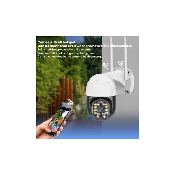 16 LED 1080P Wifi IP Kamera Overvågningskamera Nattesyn Hjemmesikkerhed P66 Vandafvisende PTZ Kontrol