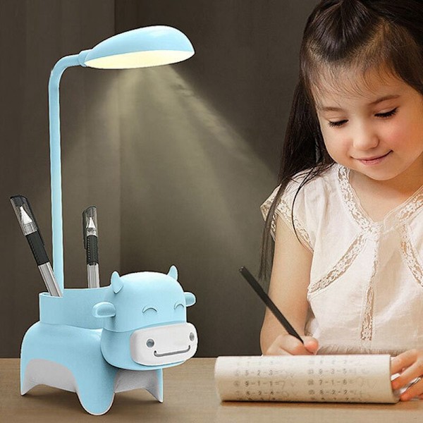 3 tilstande LED bordlampe genopladelig sød lampeholder USB opladning soveværelse sengebordslampe Lampu Belajar