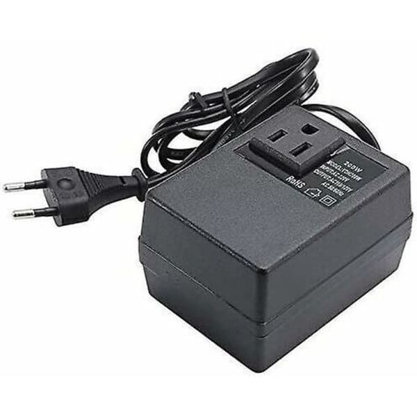 Transformator 220V til 110V, 200W, med europeisk plugg, for redusert spenning.