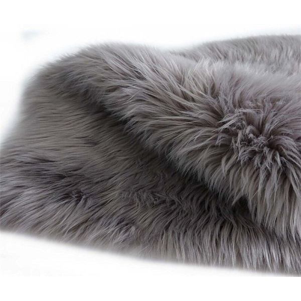 Falsk Fåreskind Lamme Skind (60 x 90 cm) Falsk Fåreskind Lammeskind Lang Plys Look Falsk Uld Sengekantstæppe Sofa Måtte