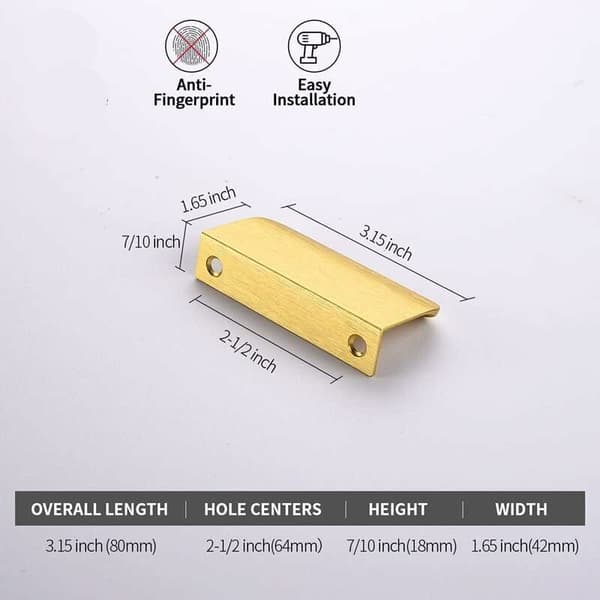 Usynlige guldgreb, 10 stk. guldgreb guld møbelgreb usynlige møbelgreb centerafstand 64mm