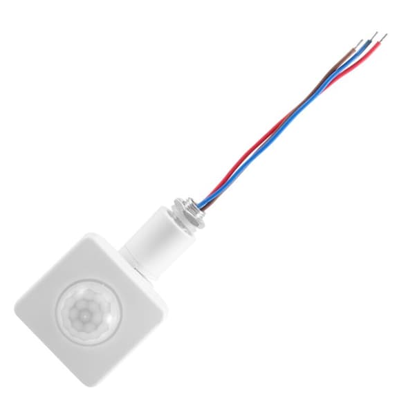 220V Mini Human Body Infrared Sensor Infrared Body Sensor Switch LED Flood Light PIR Motion Sensor Justerbar Vit