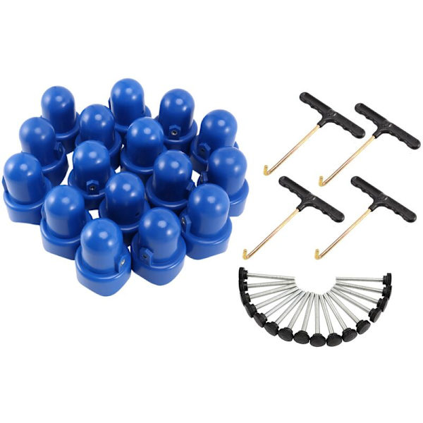 1,5 tum Trampolin Stängselstolpar Kepsar med Skruv Tumme och Trampolin Fjäder Dragverktyg T-krok Fjäder Drag Kit