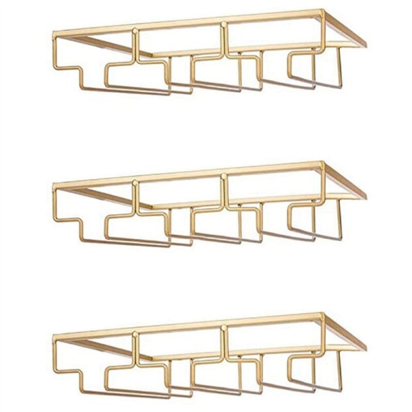 3X 3 rader vinglas hållare under skåp vinglas hållare järn vinglas arrangör glas hängare för bar kök